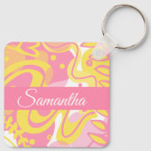 黄色い旋回植物 キーホルダー (裏面)