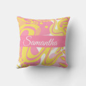 黄色い旋回植物 クッション (裏面)