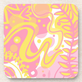 黄色い旋回植物 コースター