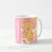 黄色い旋回植物 コーヒーマグカップ (正面右)