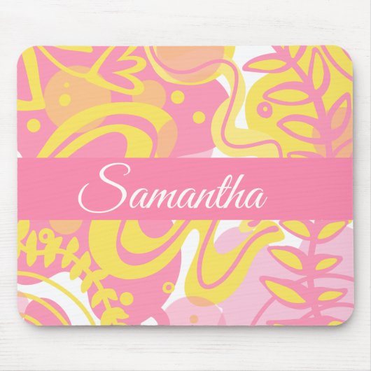 黄色い旋回植物 マウスパッド (正面)