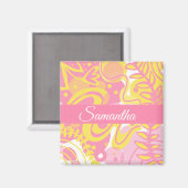 黄色い旋回植物 マグネット (正面/裏面)