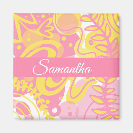 黄色い旋回植物 マグネット