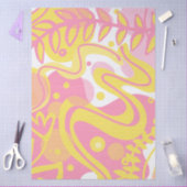 黄色い旋回植物 薄葉紙 (クラフト)