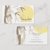 黄色い日の出の禅の東洋のタケはアジア人を去ります 名刺 (正面/裏面)