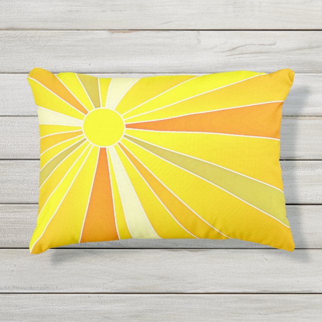 黄色い日光のリバーシブルのモダン アウトドアクッション (正面)