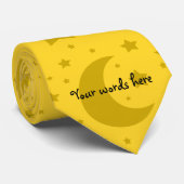 黄色い星および月パターン ネクタイ (ロール)