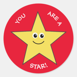 黄色い星の先生は赤を褒める ラウンドシール