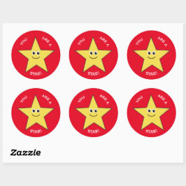黄色い星の先生は赤を褒める ラウンドシール