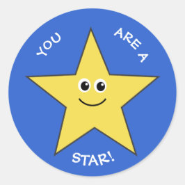 黄色い星の先生は青を褒める ラウンドシール