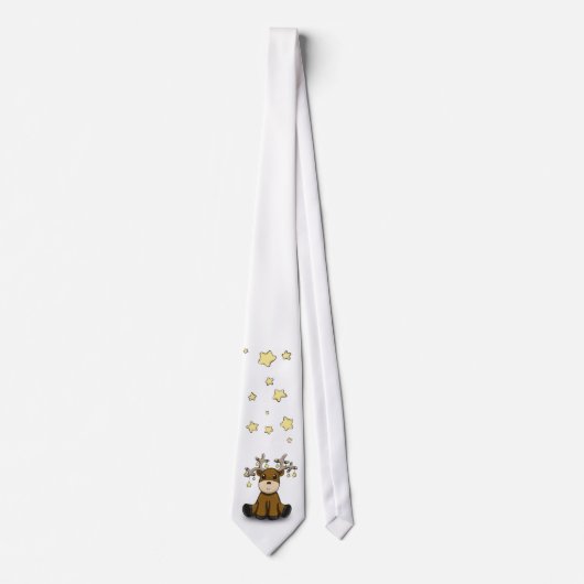 黄色い星を持つトナカイ ネクタイ (正面)