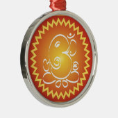 黄色い星を持つOm Ganesha メタルオーナメント (右)
