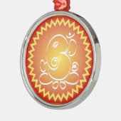 黄色い星を持つOm Ganesha メタルオーナメント (左)