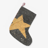 黄色い星印の舗装 スモールクリスマスストッキング (正面 (吊り時))