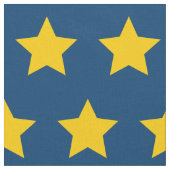 黄色い星型の青い背景 ファブリック (クローズアップ)