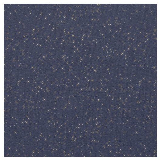 黄色い星明かりの夜空 ファブリック (クローズアップ)