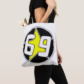 黄色い星69 トートバッグ (クローズアップ)