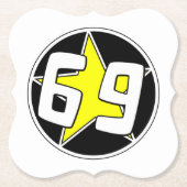 黄色い星69 ペーパーコースター (正面)