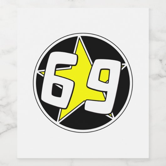 黄色い星69 ワインラベル (シングルラベル)