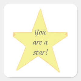 黄色い星、あなたは星シール スクエアシール
