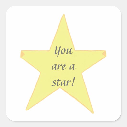 黄色い星、あなたは星シール スクエアシール (正面)