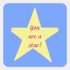 黄色い星、あなたは星シール スクエアシール
