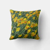 黄色い春のラッパスイセンのプリントの装飾用クッション クッション (裏面)