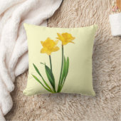黄色い春のラッパスイセン-ラッパスイセンのテンプレート クッション (ブランケット)
