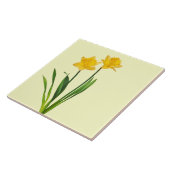 黄色い春のラッパスイセン-ラッパスイセンのテンプレート タイル (側面)