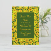 黄色い春の水仙-結婚式の保存日 招待状 (スタンド正面)