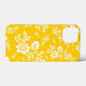 黄色い春の背景に白い花柄 Case-Mate iPhoneケース (裏面 (横))