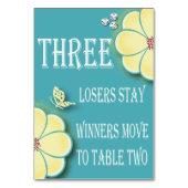 黄色い春の花のBuncoのテーブルカード#3 テーブルナンバー (裏面)