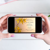 黄色い春の花・スプリング・フォーサイシアのライフセレブレーション 招待状