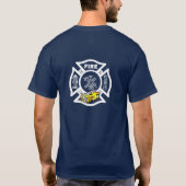 黄色い普通消防車の救助 Tシャツ (裏面)