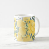 黄色い晴れた花 コーヒーマグカップ (正面右)