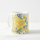 黄色い晴れた花 コーヒーマグカップ (正面左)