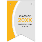 黄色い曲線枠の写真卒業 バンティングフラッグ (第1の旗)