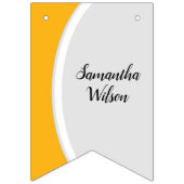 黄色い曲線枠の写真卒業 バンティングフラッグ (第3の旗)