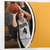 黄色い曲線枠3枚の写真卒業 三つ折り招待状 (内部最初)