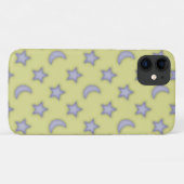 黄色い月と星のパターン Case-Mate iPhoneケース (裏面(横))