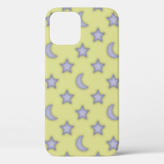 黄色い月と星のパターンCase-Mate iPhone ca Case-Mate iPhoneケース (裏面)