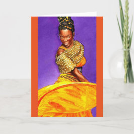 黄色い服の女性 カード