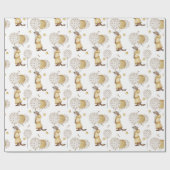 黄色い服を着た愛らしいイタチ、風船 ラッピングペーパー (フラット)