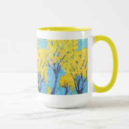 黄色い木のマグ マグカップ