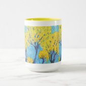 黄色い木のマグ マグカップ (中央)