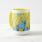 黄色い木のマグ マグカップ (正面左)