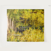 黄色い木の道//秋のハイキング タペストリー (正面(横))