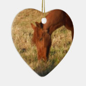 黄色い木畑に茶色の馬 セラミックオーナメント (右)