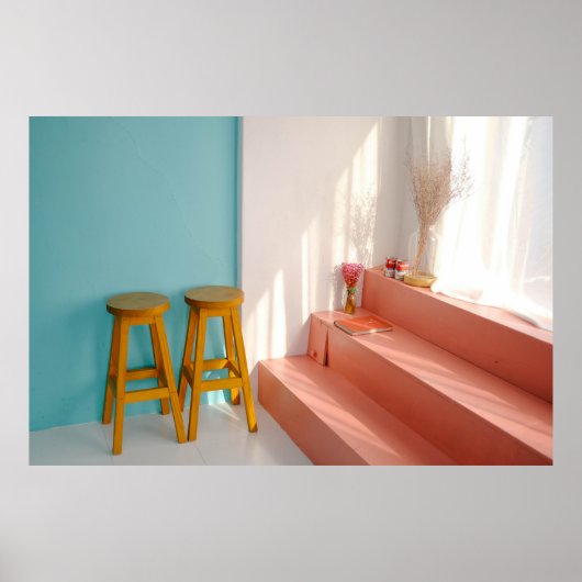 黄色い木製のバー ポスター (正面)