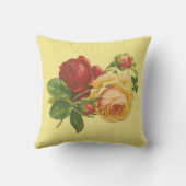 黄色い枕のヴィンテージのバラ クッション (裏面)